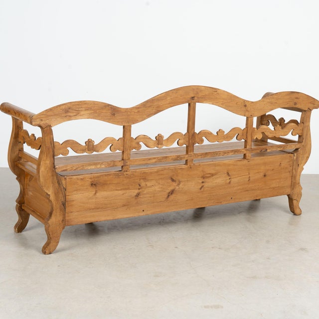 19th Century Swedish Pine Bench With Storage For Sale - Image 14 of 14