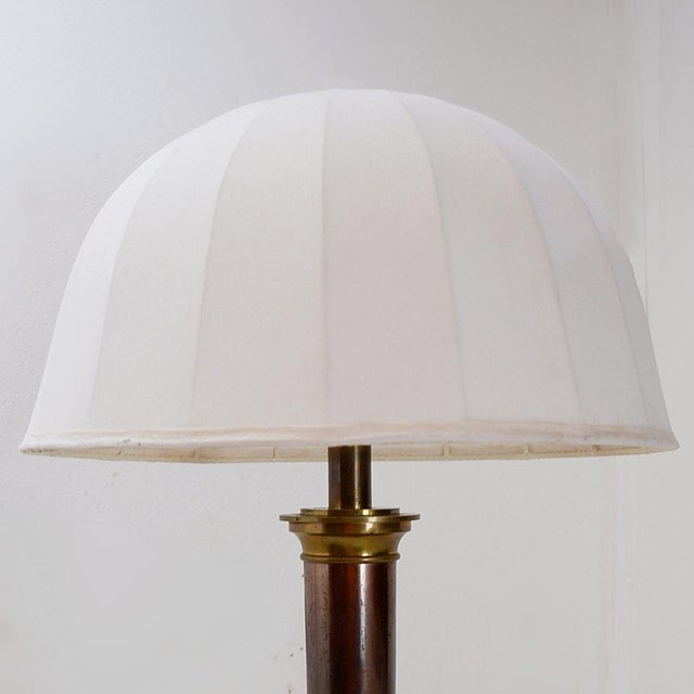 Hollywood Regency Bronzed Metal and Brass Tripod Floor Lamp, 1950s For Sale - Image 11 of 17