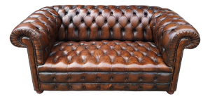 Vintage Chesterfield Two-Seater Sofa in Brown Leather, 1960s