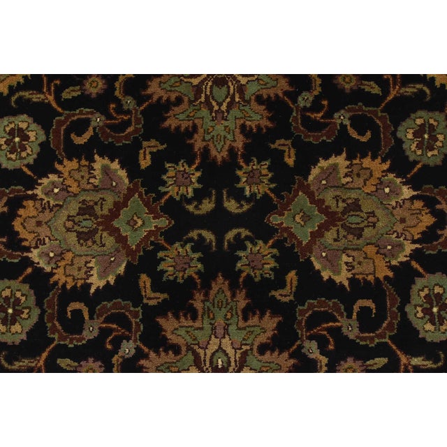 Black Agra Runner 3’11” X 11’7” Black Wool Traditional Hand-Knotted Oriental Rug For Sale - Image 8 of 14