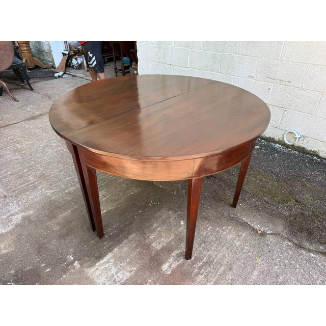 American Pair of Antique Federal Style Mahogany Demilune Consoler Tables For Sale - Image 3 of 17