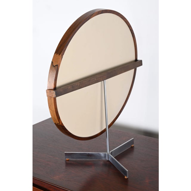 Wood 1960s Uno & Östen Kristiansson for Luxus in Vittsjö, Sweden Vanity Mirror For Sale - Image 7 of 10