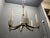 Vintage Italian Walnut Veneer and Opaline Glass Six-Light Chandelier, 1950s For Sale - Image 17 of 18