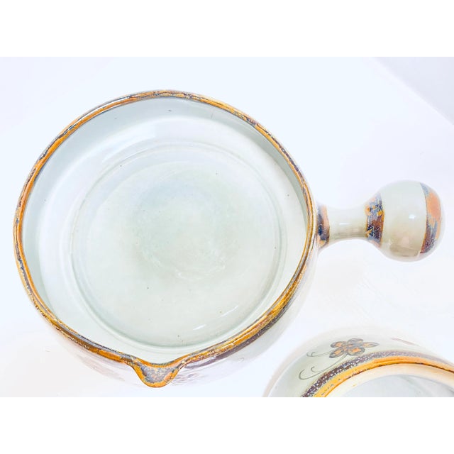 Ceramic 1960s El Palomar Mexico Pottery Casserole Set With Handle by Ken Edwards- Set of 2 For Sale - Image 7 of 10