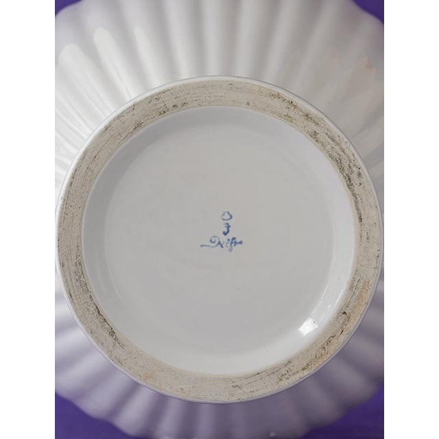 Large Maximalist Delft White Ceramic Table Lamp with New House of Hackney Floral Lampshade For Sale - Image 9 of 14