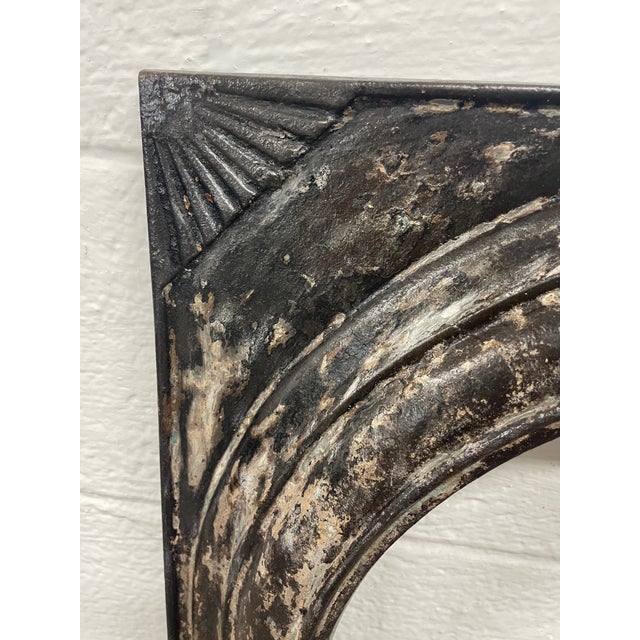 Black Late 19th Century 21" W X 26.5"h Decorative Burnished Cast Iron Fireplace Surround and Insert For Sale - Image 8 of 8