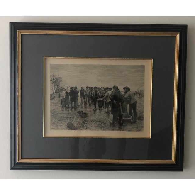 19th Century Norbert Goeneutte Etching, “Pay Day for the Crew”, Framed For Sale - Image 11 of 11