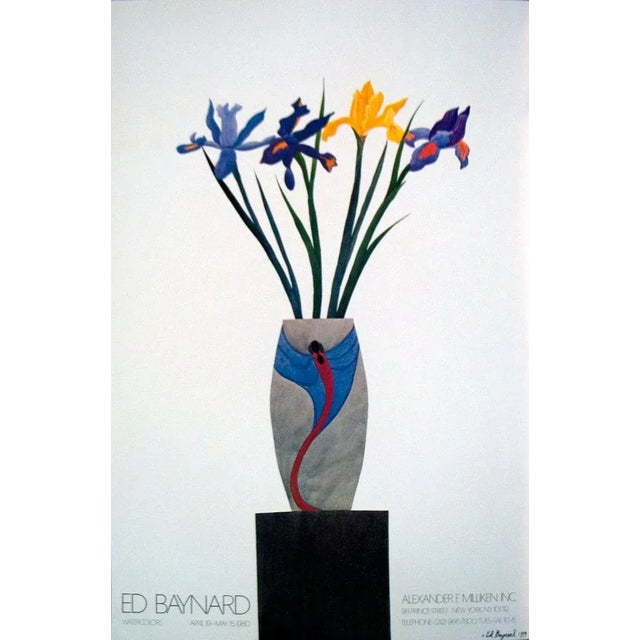 Artist: Ed Baynard Title: Flowers in Vase on Black Stand Year: 1980 Signed: No Medium: Offset Lithograph Paper Size: 37.75...