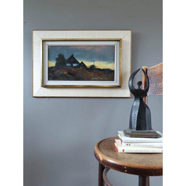 Mid-Century Modern Mid-Century Modern 'Fading Light' Swedish Original Landscape Oil Painting, Framed For Sale - Image 3 of 11