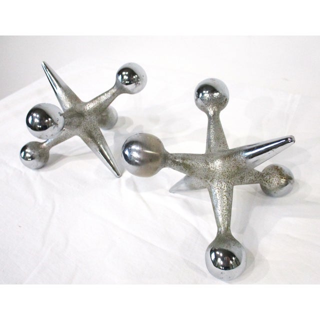 Bill Curry Chromed Jack Bookends Paper Weight Sculptures For Sale In Cincinnati - Image 6 of 7