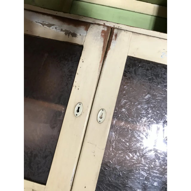 Vintage Glass & Painted Wood Kitchen Cupboard, 1930s For Sale - Image 11 of 12