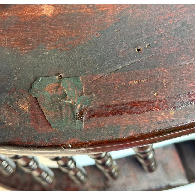 Antique Victorian Carved Oak & Leather Tufted Rocking Chair For Sale - Image 15 of 15