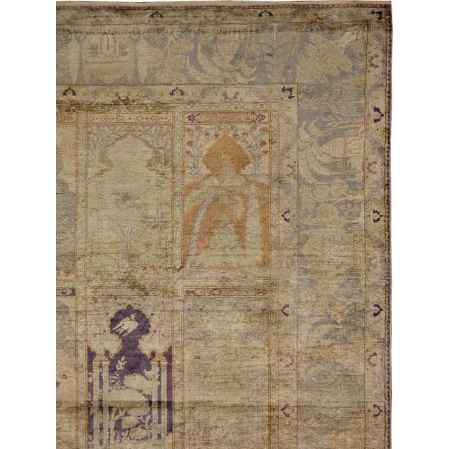 Traditional Galerie Shabab Collection Early 20th Century Turkish Silk Kayseri Rug For Sale - Image 3 of 10