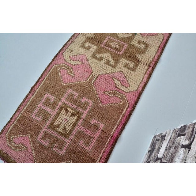 Textile Mid 20th Century Oushak Kitchen Decor Runner Rug For Sale - Image 7 of 11