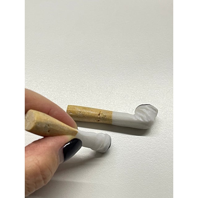 Pop Art Sculptural Hand-Carved Carrara Marble Cigarette Butts, Tuscany, Italy, 1950s, Set of 2 For Sale - Image 12 of 13