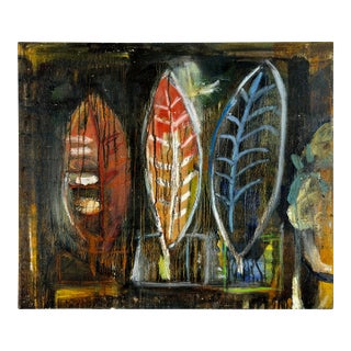 "Three Mysteries" - Abstract Expressionist Composition in Oil on Canvas by Kristin Cohen For Sale