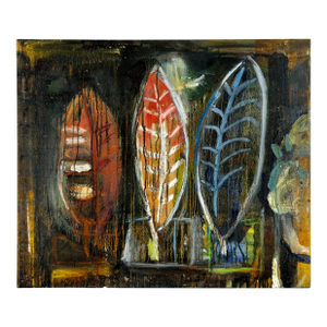 "Three Mysteries" - Abstract Expressionist Composition in Oil on Canvas by Kristin Cohen