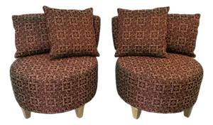 Mid 20th Century Geometric Patterned Lounge Chairs