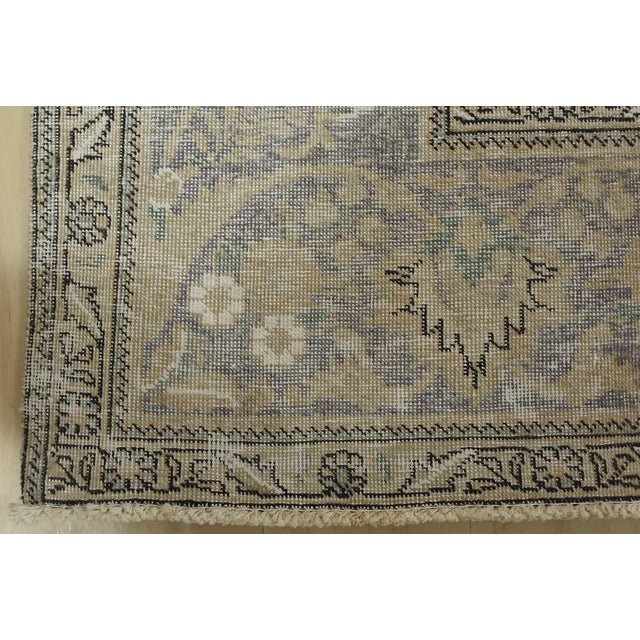 Tabriz Rug 10’1” X 12’11” Beige Wool Vintage Distressed Hand-Knotted Carpet For Sale - Image 12 of 15