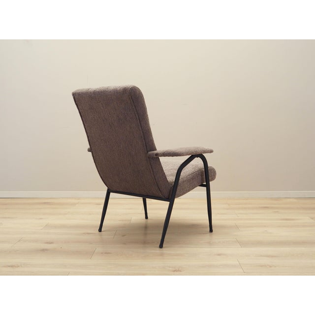 Metal Vintage Italian Grey Armchair, 1970s For Sale - Image 7 of 14