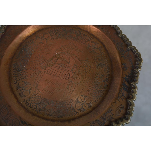 Mid-Century Brass Faux-Bamboo Pedestal Martini Drink Table For Sale - Image 12 of 13