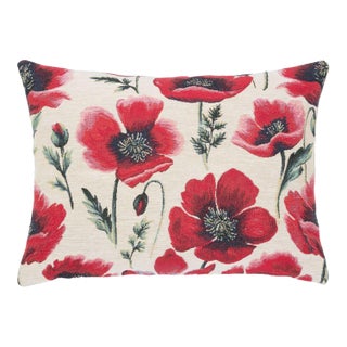 Poppyfields Cushion With Feather Filler - 33x46cm (13"x18") For Sale