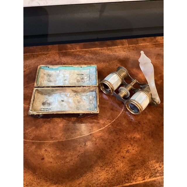 French Patented French Antique Opera Glasses With Original Case For Sale - Image 3 of 5