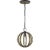 Sean Lavin by Visual Comfort Studio Allier Mini Pendant, Weathered Oak Wood/Antique Forged Iron For Sale
