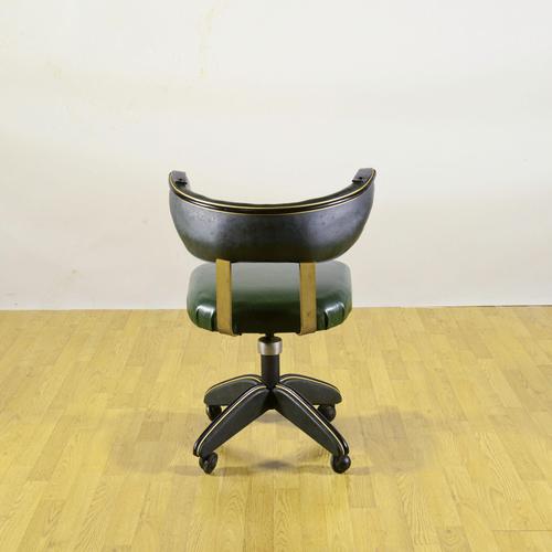 Mid-Century Swivel Office Chair in Vinyl Leather, 1960s For Sale - Image 7 of 9