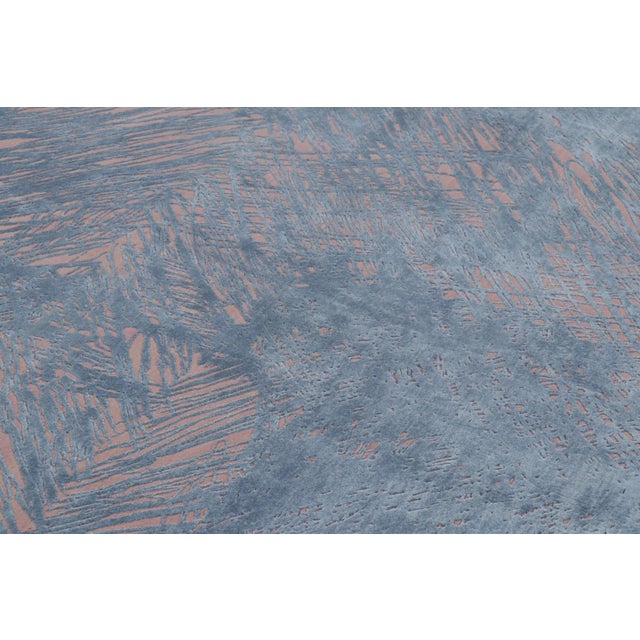 Rug & Kilim Rug & Kilim's Contemporary Geometric Pink and Grey Wool-Silk Abstract Rug For Sale - Image 4 of 7