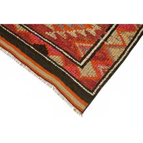 Orange Bohemian Runner Rug For Sale - Image 4 of 7