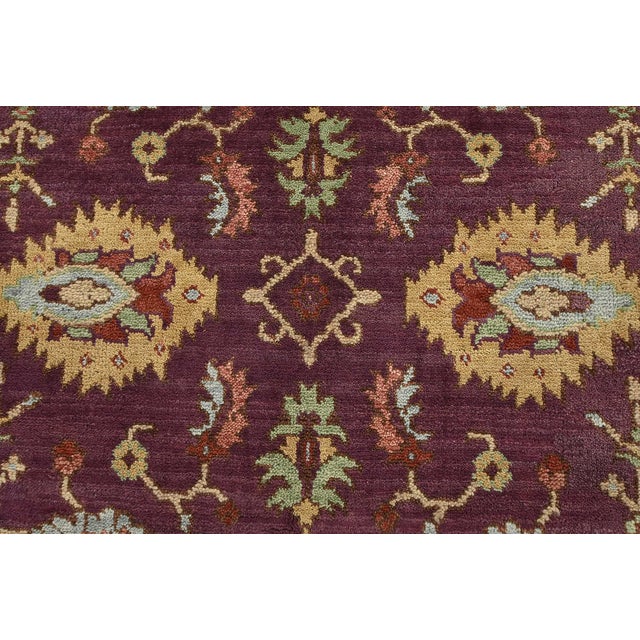 2020s Oushak Rug 8'2'' X 9'7'' Purple Wool Traditional Hand-Knotted Oriental Carpet For Sale - Image 5 of 12
