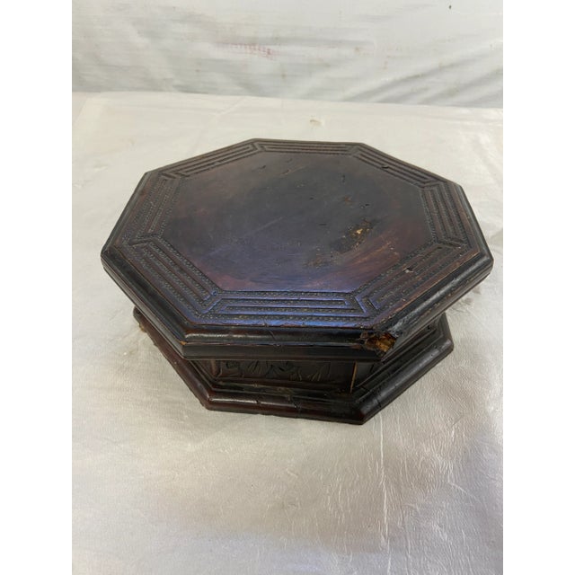 Antique Chinese Carved Wood Pedestal For Sale - Image 4 of 7