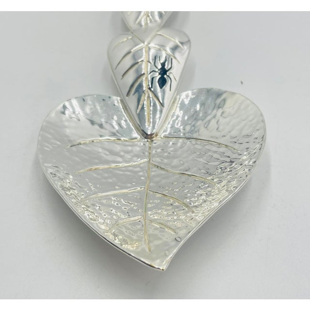 1980s Emilia Castillo “Ants on Leaves” Silver-Plated Serving Utensils, Taxco Mexico - a Pair For Sale - Image 12 of 18