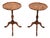 Vintage Georgian Inlaid Yew Wood Wine Tables, 1930, Set of 2 For Sale