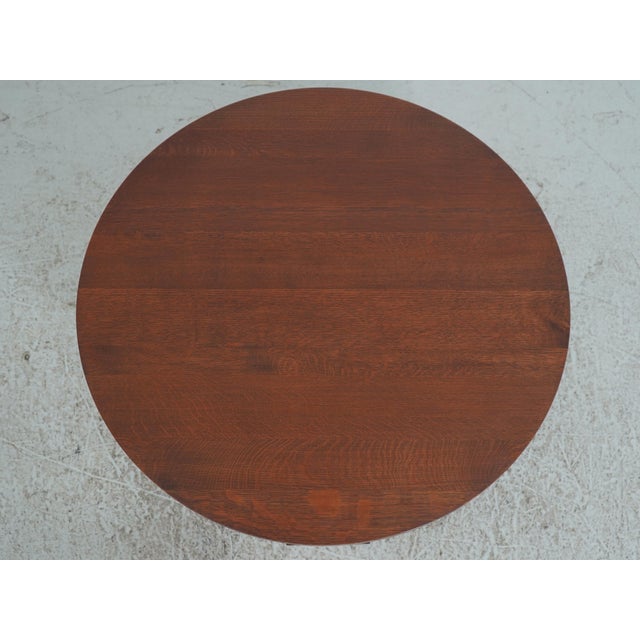 Mission Stickley Mission Oak Round Harvey Ellis Cocktail Coffee Table For Sale - Image 3 of 13