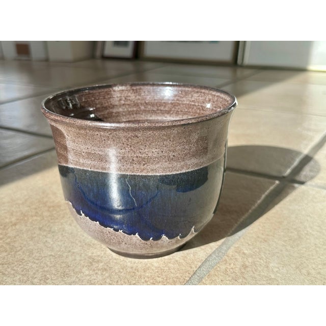 Cobalt Blue Glazed Studio Ceramic Planter from Serocka, Germany, 1970s For Sale - Image 11 of 14