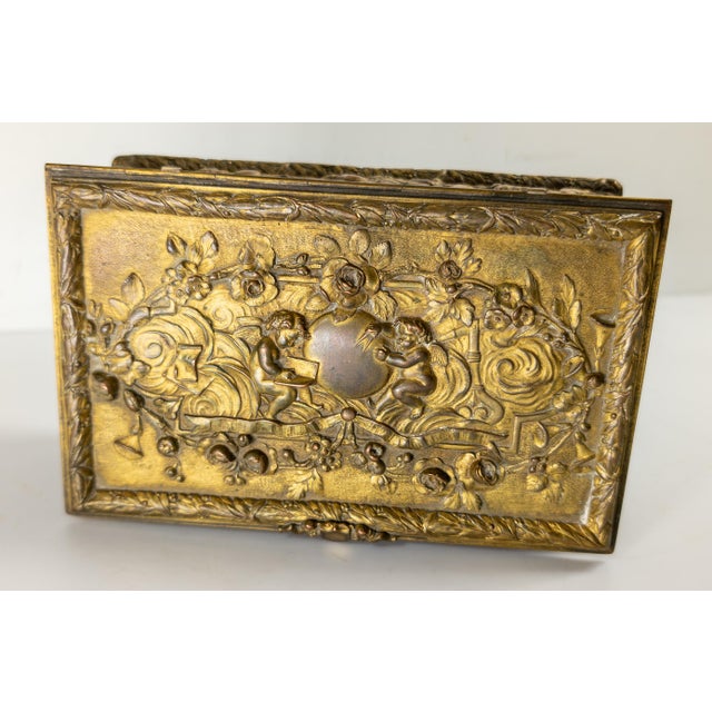 Bronze 19th Century French Gilt Bronze Neoclassical Dresser or Jewelry Box For Sale - Image 8 of 14