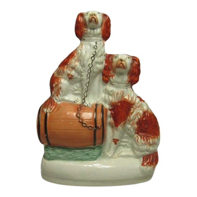 Antique Staffordshire Spaniel Grouping For Sale