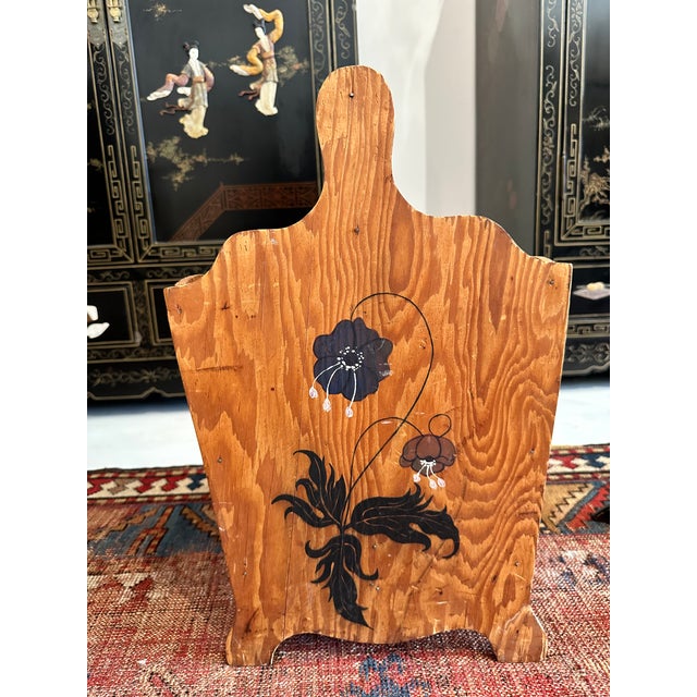 Antique rustic pine magazine rack, handpainted with a steamboat, fish and florals. Would be perfect in a kids room or...