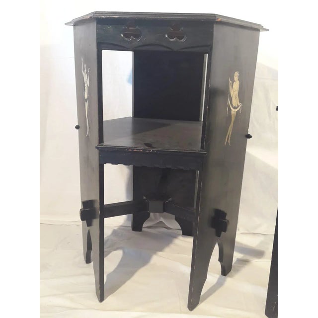 1940s Vintage Footstool, Bookshelf & Bench Set, Set of 3 For Sale - Image 5 of 8