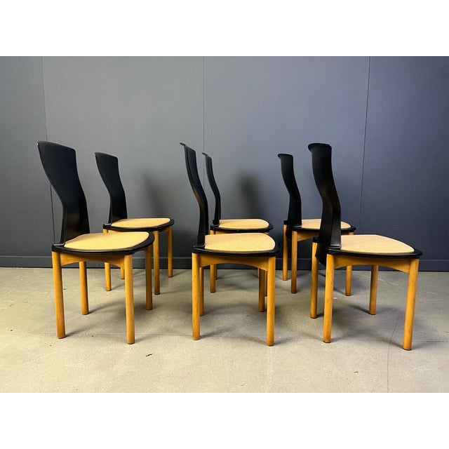 Wood Vintage Pelope Dining Chairs by Francesco Binfarè for Cassina, 1990s, Set of 6 For Sale - Image 7 of 16