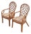 Mid 20th Century Vintage Coastal Web Back Rattan Dining Chairs Styled After Ficks Reed - Set of 2 For Sale