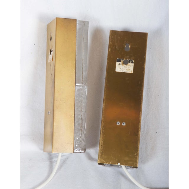 Mid-Century Modern Mid-Century Glass and Brass Sconces from Vitrika, 1966, Set of 2 For Sale - Image 3 of 10