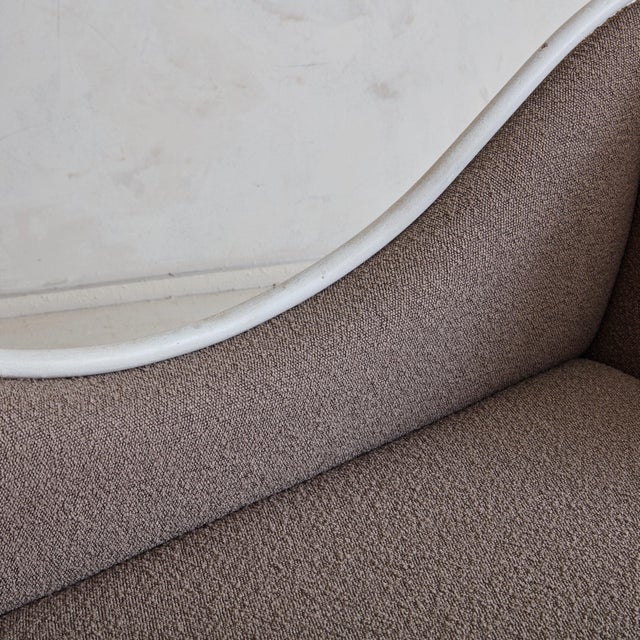 Metal Italian 1950's Iron Daybed in Warm Brown Boucle For Sale - Image 7 of 10