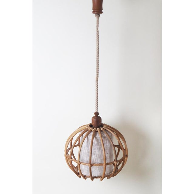 Large Bamboo Globe Pendant Lamp, Italy, 1970s For Sale - Image 9 of 14