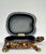 We are very pleased to offer a vintage, sculptural turtle-shaped box, expertly crafted from wood and finished in a rich...