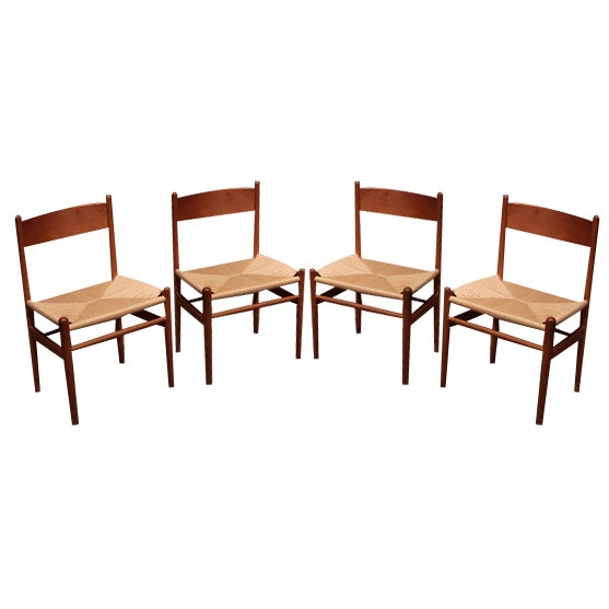 Dining Chairs by Hans Wegner for Carl Hansen & Søn, Denmark, 1960s, Set of 4 For Sale