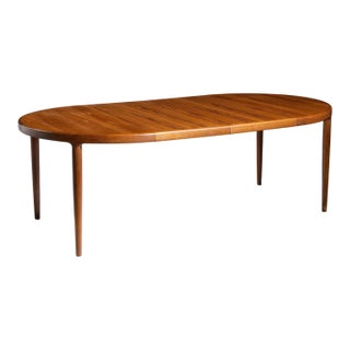 Mid Century Teak Dining Table With 2 Leaves For Sale