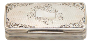 Rectangular Shaped Snuff Box with Hinged Lid